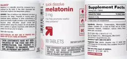 Label for Melatonin 5 mg Quick Dissolve Cherry Flavor