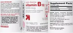 Label for Vitamin B12 5000 mcg Cherry Flavor