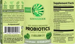 Label for Probiotics 10 Billion CFU