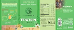 Label for Protein Classic Vanilla Flavor