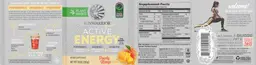 Label for Active Energy Peachy Mango Flavor