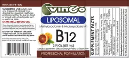 Label for Liposomal B12 Blood Orange Flavor