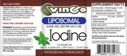 Label for Liposomal Iodine Mint Flavor