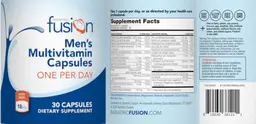 Label for Men’s Multivitamin Capsules with Iron 18 mg