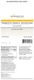 Label for Probiotic Pearls Advantage