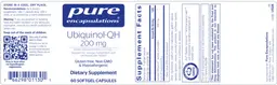 Label for Ubiquinol-QH 200 mg