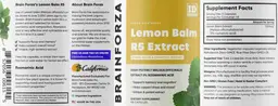 Label for Lemon Balm R5 Extract