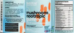 Label for Mushrooms Nootropic Gummy+