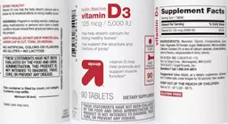Label for Vitamin D3 125 mcg / 5,000 IU Strawberry Flavor