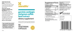 Label for Garcinia Cambogia and Green Coffee Bean Extract