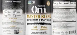 Label for Master Blend Mushrooms & Adaptogens