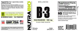 Label for B-3 Niacinamide 500 mg