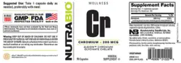 Label for Chromium 200 mcg