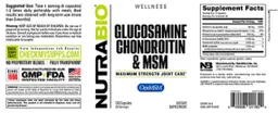 Label for Glucosamine Chondroitin & MSM