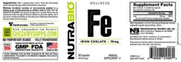 Label for Iron Chelate 18 mg