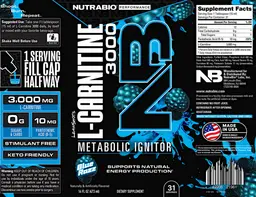 Label for Leanshots L-Carnitine 3000 Blue Razz