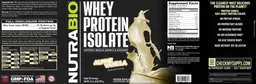 Label for Whey Protein Isolate Alpine Vanilla