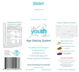 Label for youthH2O Age Defying System Youth Berry Flavor
