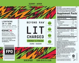 Label for LIT Charged Gummy Worm