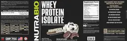 Label for Whey Protein Isolate Ice Cream Cookie Dream