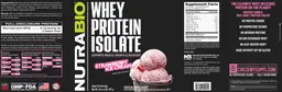 Label for Whey Protein Isolate Strawberry Ice Cream