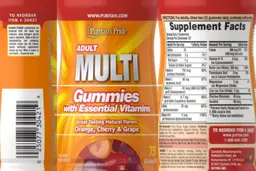 Label for Adult Multi Gummies with Essential Vitamins