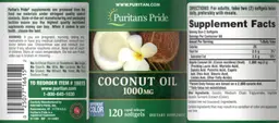 Label for Coconut Oil 1000 mg