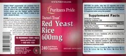 Label for Doctor's Trust Red Yeast Rice 600 mg