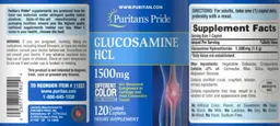 Label for Glucosamine HCl 1500 mg
