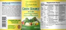 Label for Green Source Iron Free