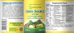 Label for Green Source Iron Free
