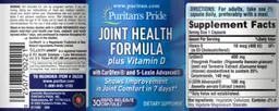 Label for Joint Health Formula plus Vitamin D