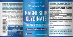 Label for Magnesium Glycinate