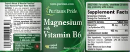 Label for Magnesium with Vitamin B6