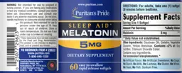 Label for Melatonin 5 mg