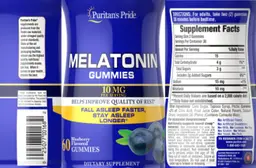 Label for Melatonin 10 mg Blueberry Flavored