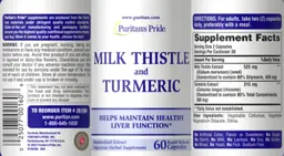 Label for Milk Thistle and Turmeric