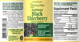 Label for Sambucus Black Elderberry Liquid Extract