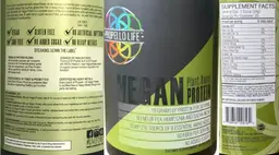 Label for Vegan Plant Based Protein