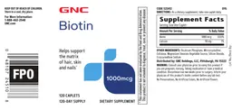 Label for Biotin 1000 mcg