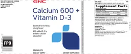 Label for Calcium 600 + Vitamin D-3