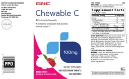 Label for Chewable C 100 mg Mixed Fruit