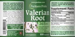 Label for Valerian Root 265 mg