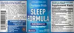 Label for Sleep Formula