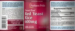 Label for Doctor's Trust Red Yeast Rice 600 mg