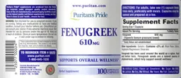 Label for Fenugreek 610 mg