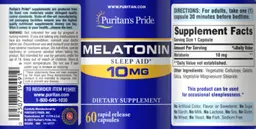 Label for Melatonin 10 mg