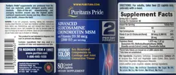 Label for Advanced Glucosamine Chondroitin with Vitamin D3 2000 IU
