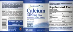 Label for Calcium 1500 mg Plus Vitamin D3 25 mcg (1000 IU)