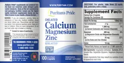 Label for Chelated Calcium Magnesium Zinc